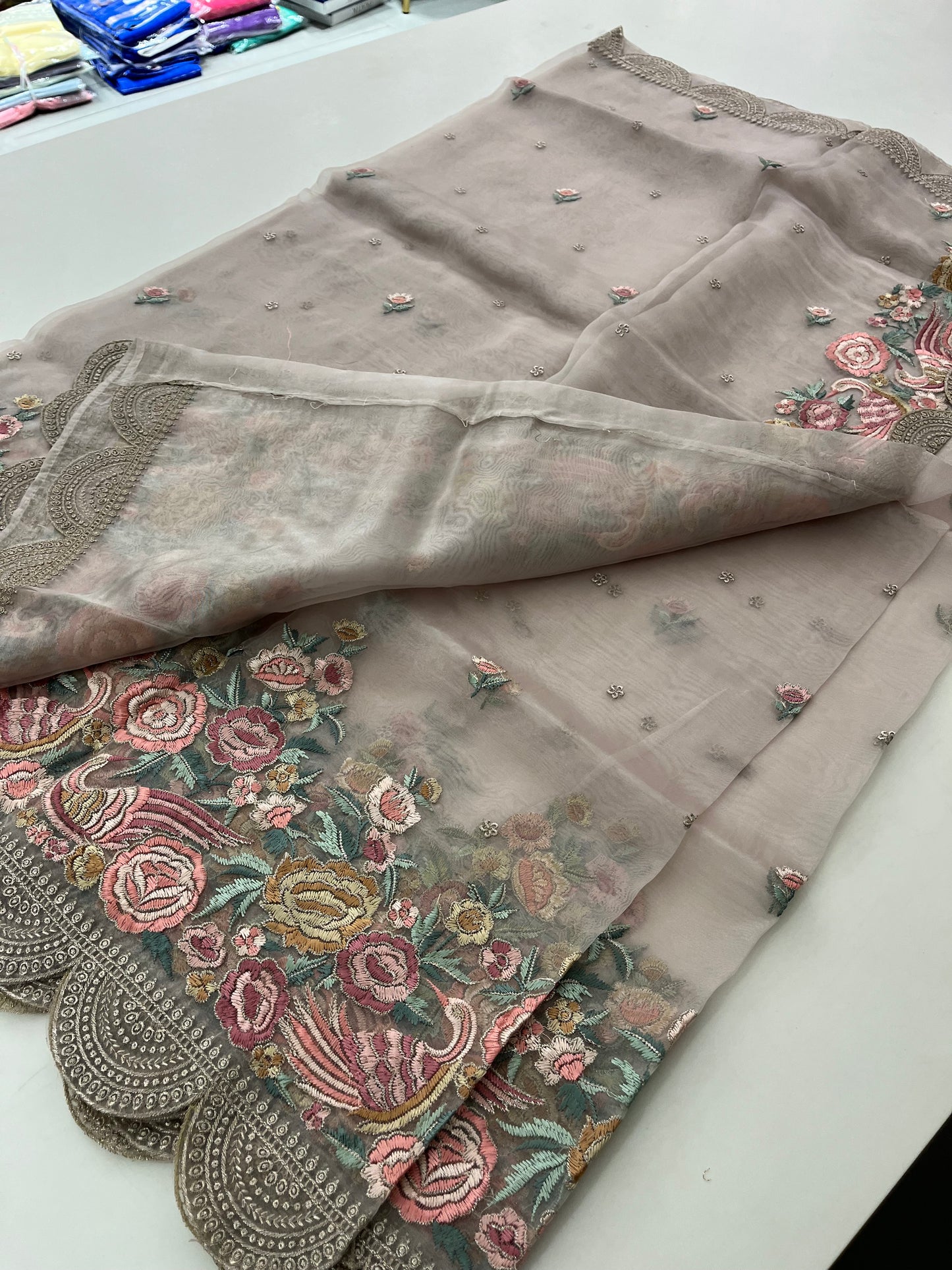 Embroidery Organza premium Saree