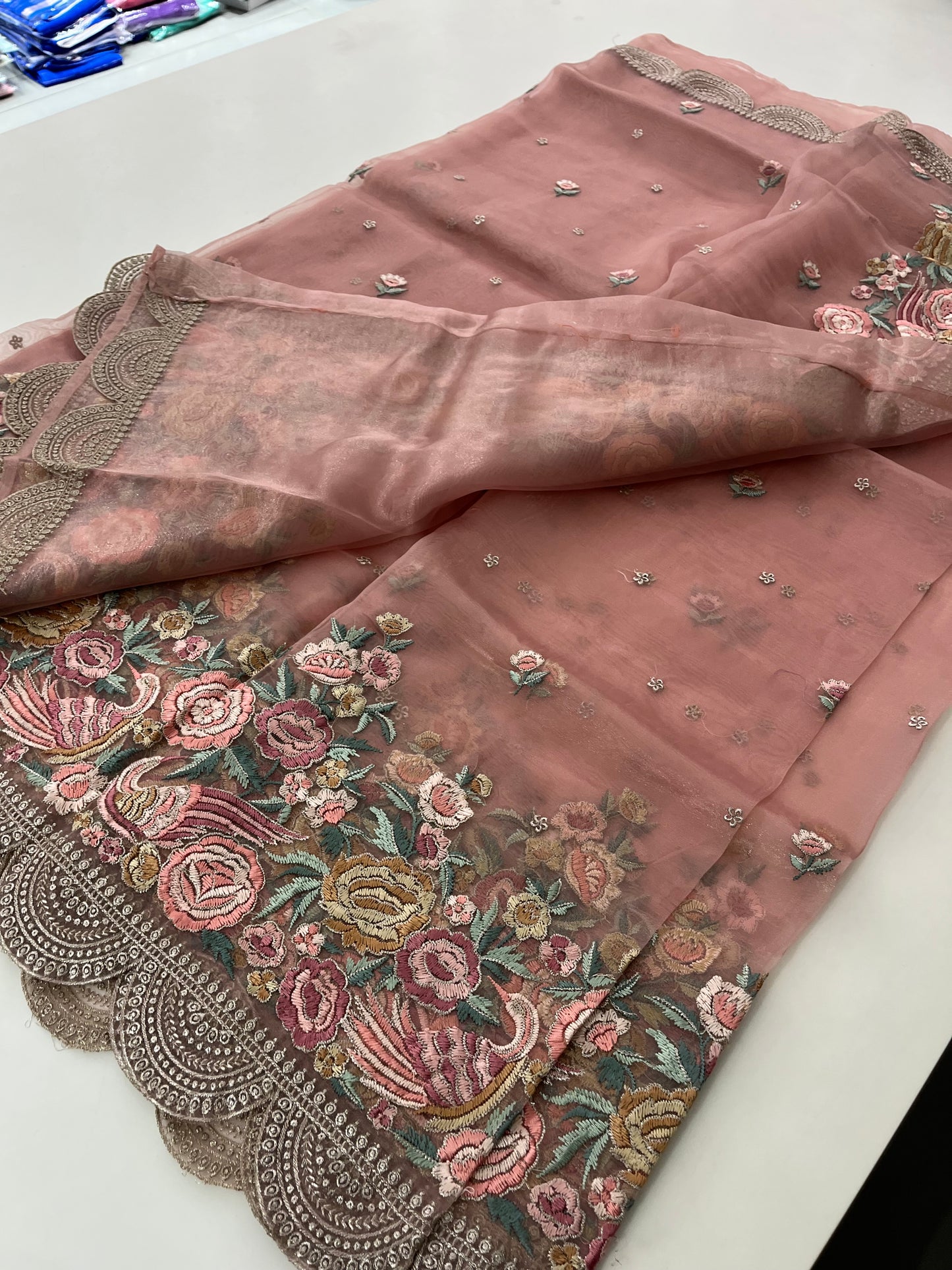 Embroidery Organza premium Saree