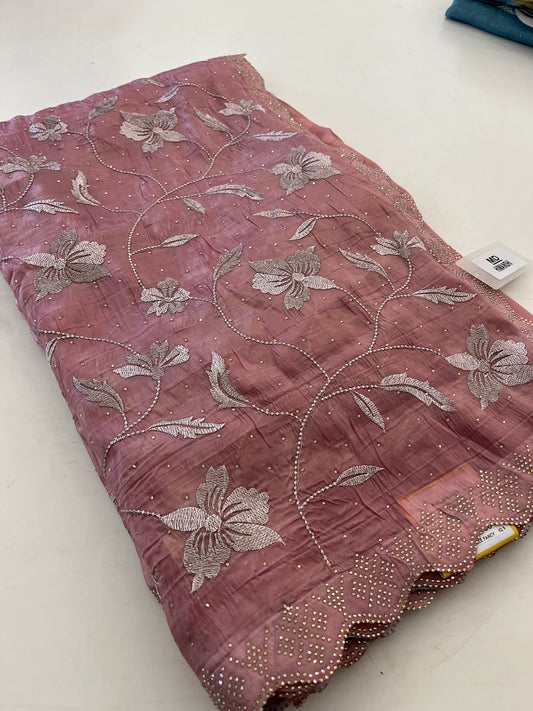 Butter silk Embroidery work