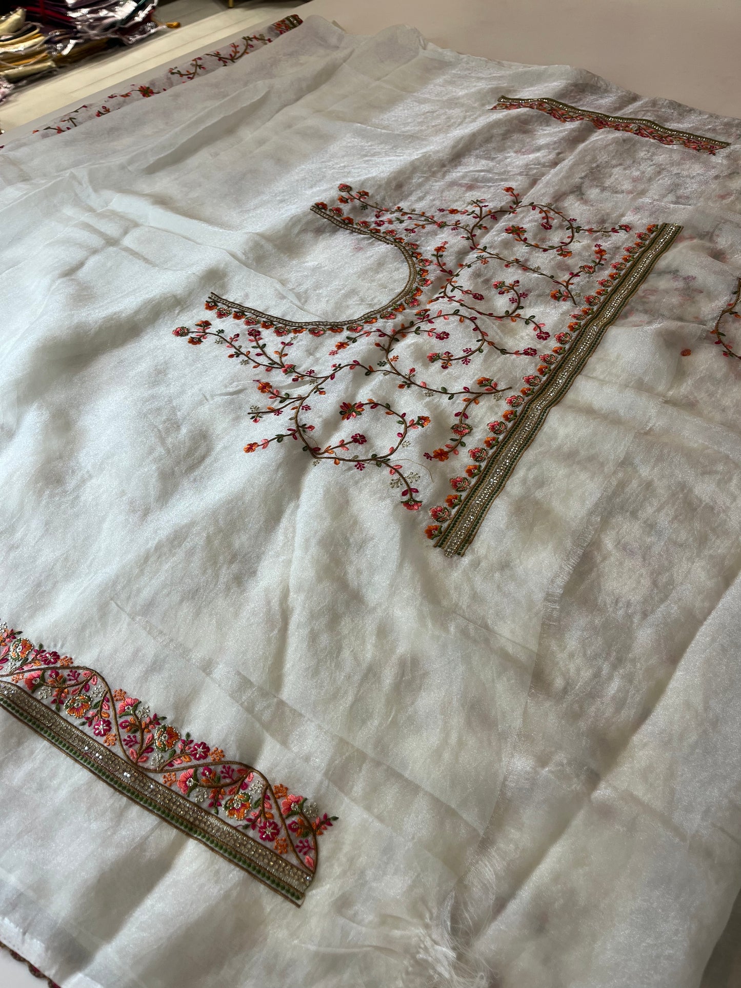 Premium laser Chiffon embroidery all over