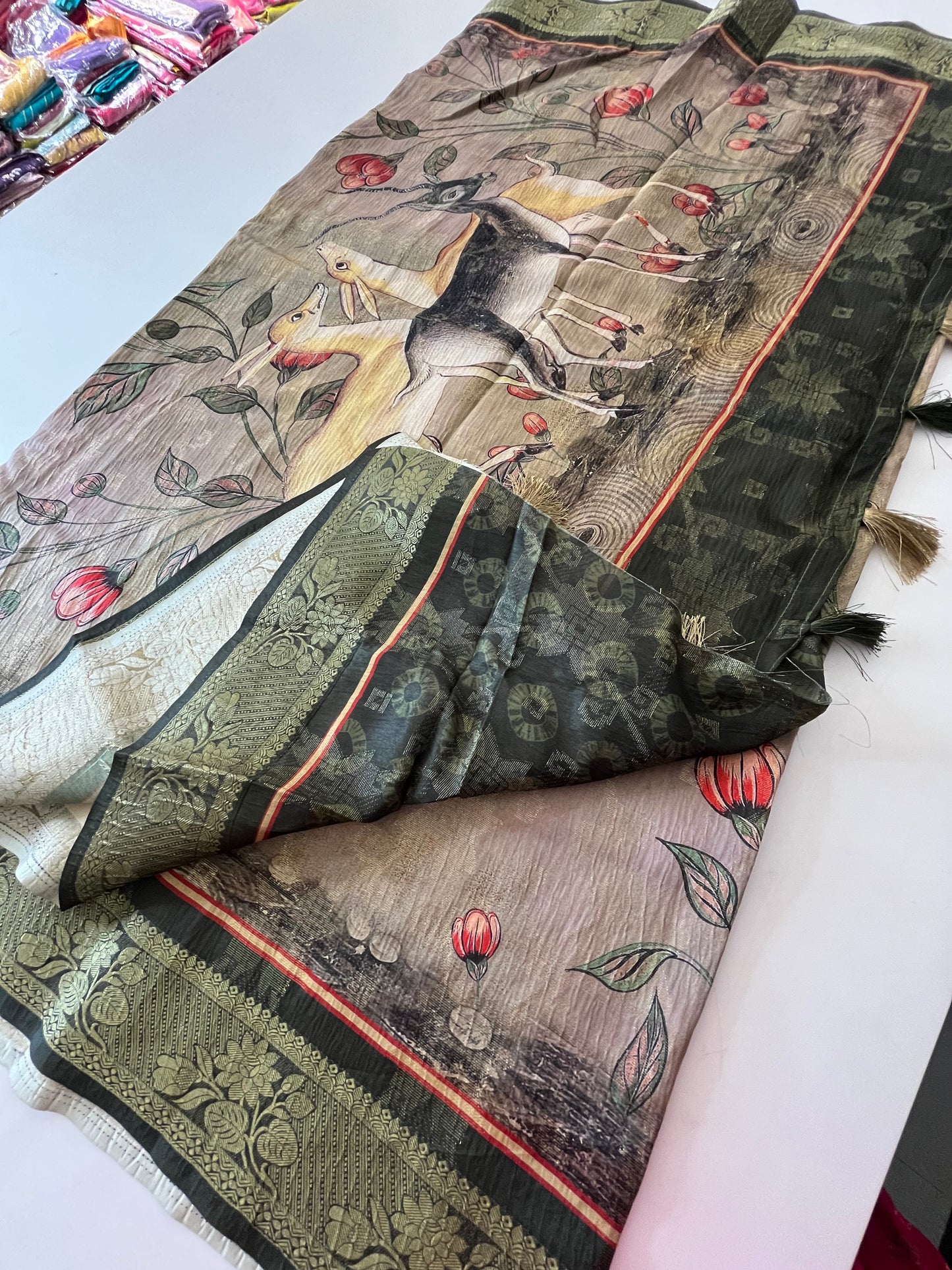 Printed Tussar fancy