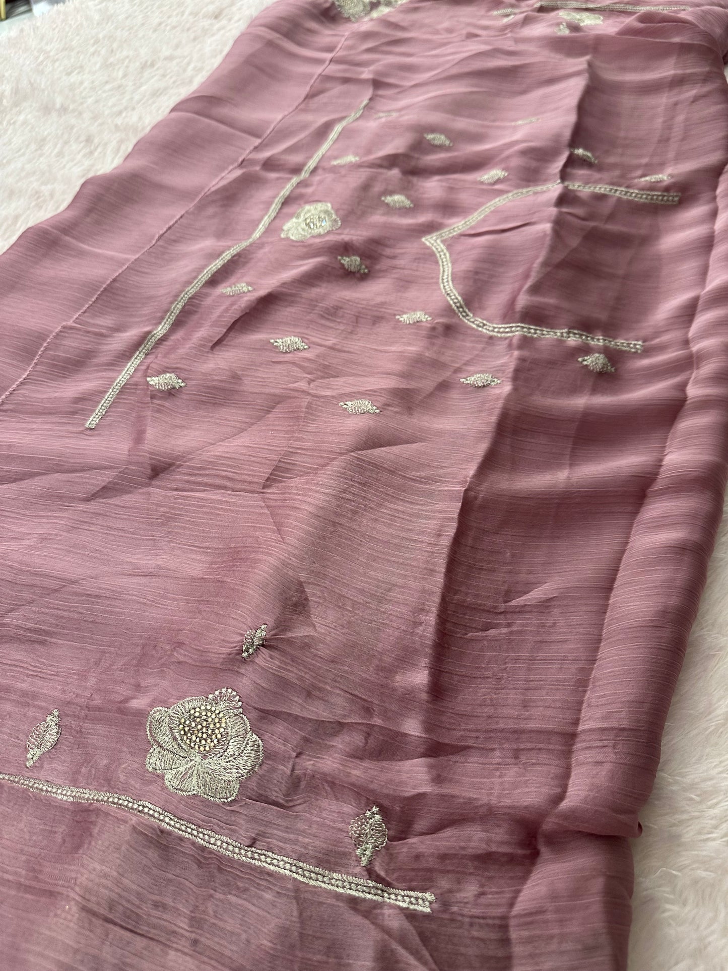 Soft Organza Silver Work-M12