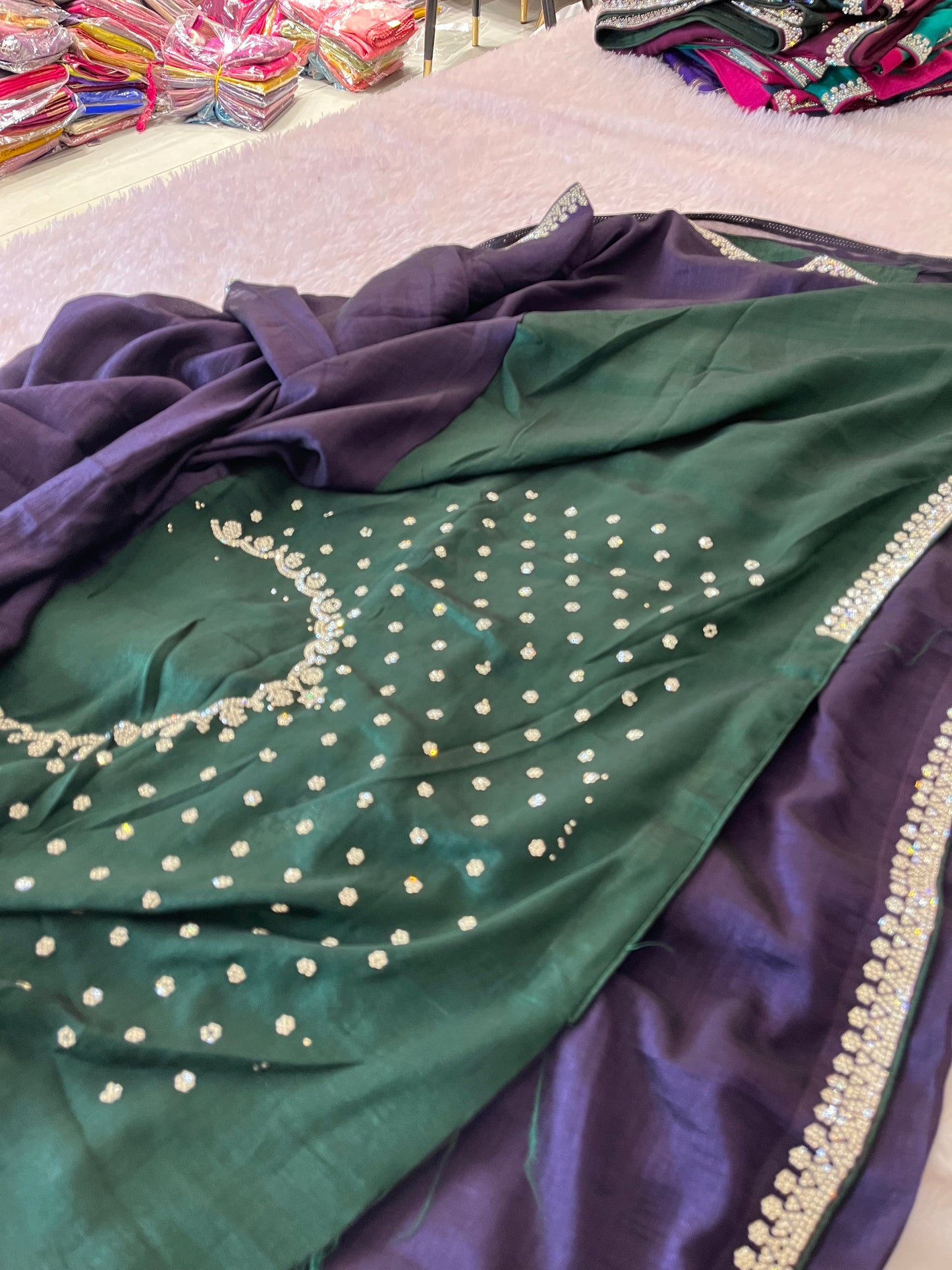 Tussar Fancy Stone Work