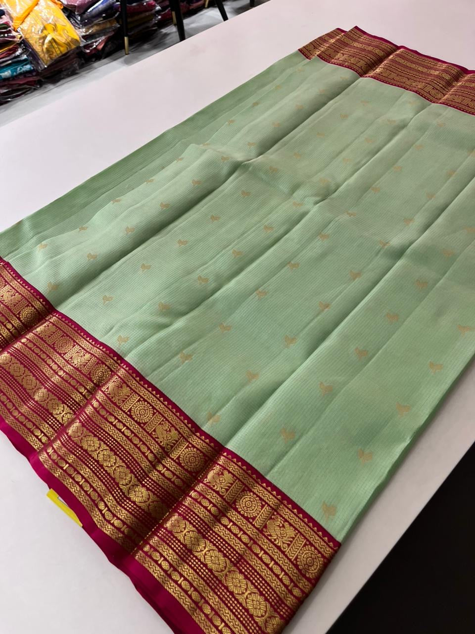 Pista x Pink Kanchi Pattu Saree
