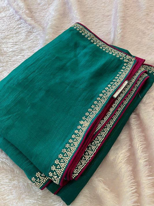 Tussar Fancy Stone Work