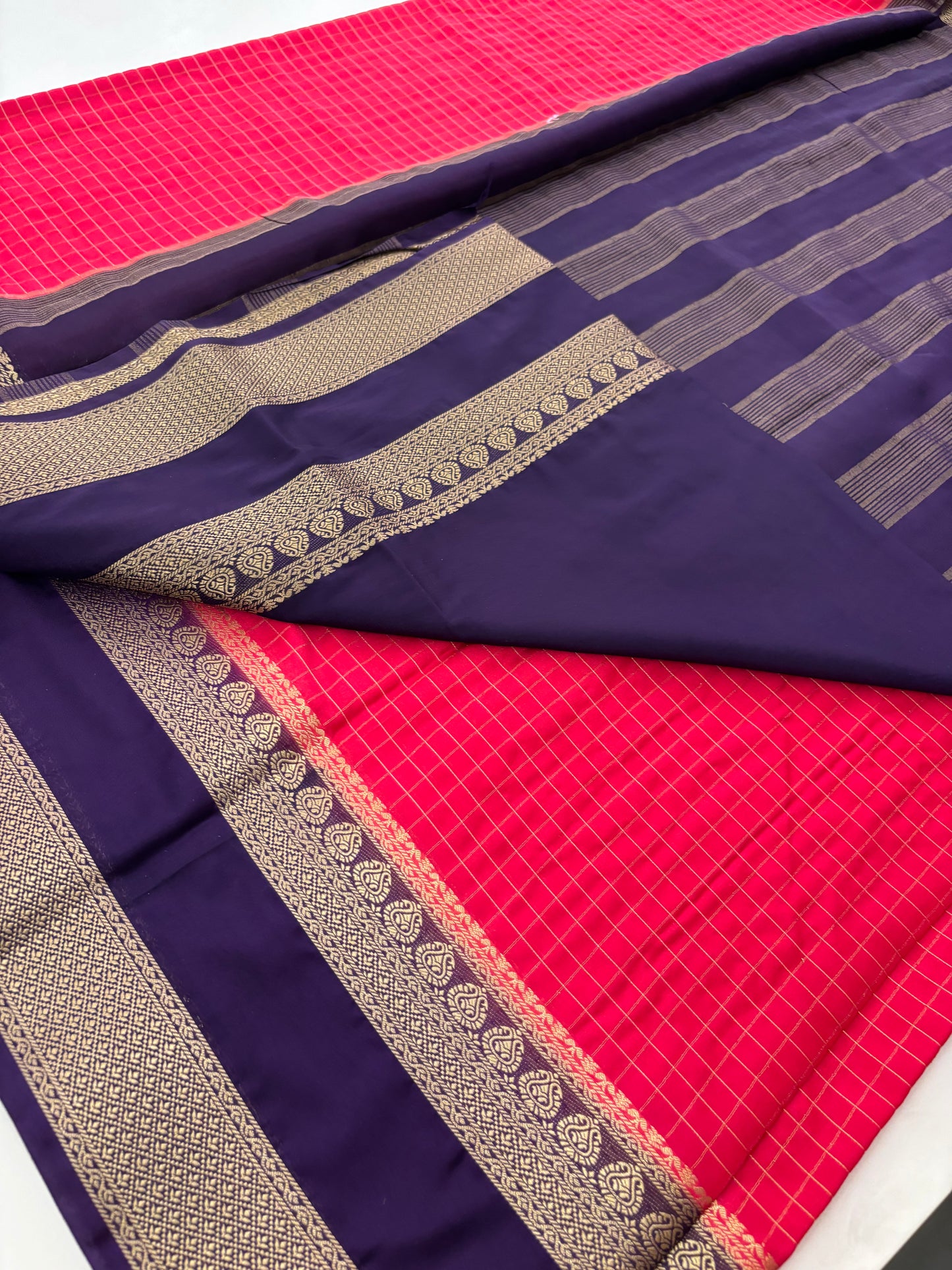 Crape silk fancy checks