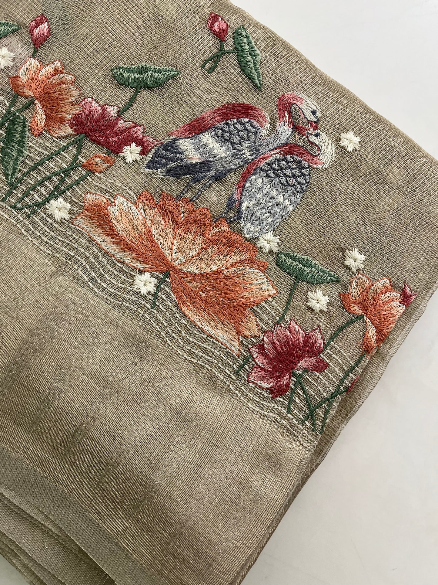 Organza Tissue With Embroidery Silk