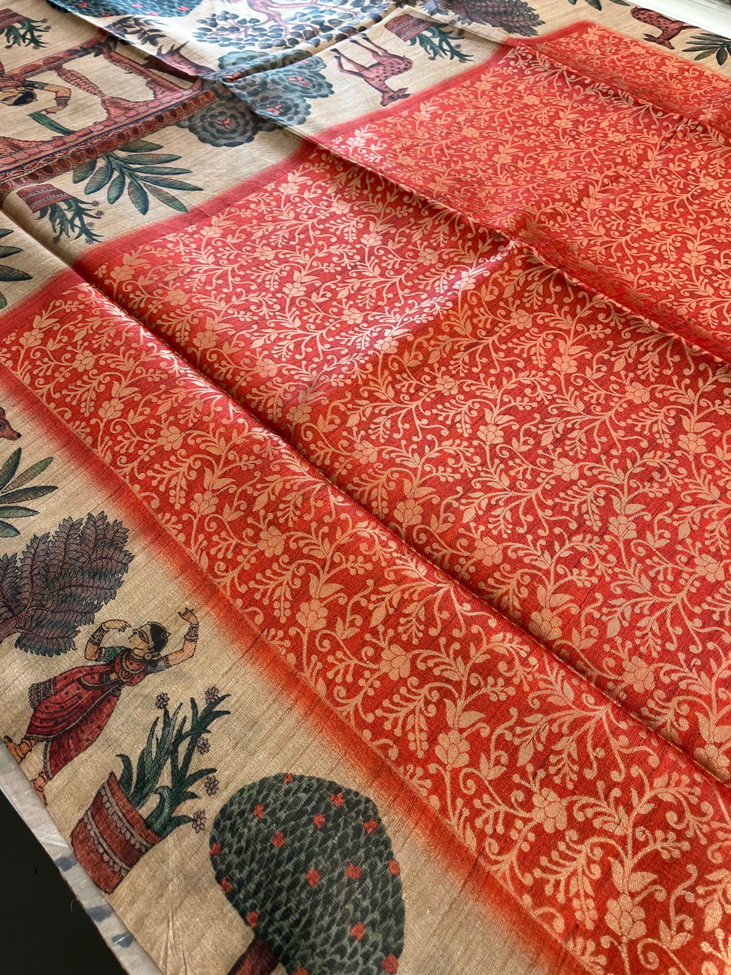 Premium Tussar Crape brocade