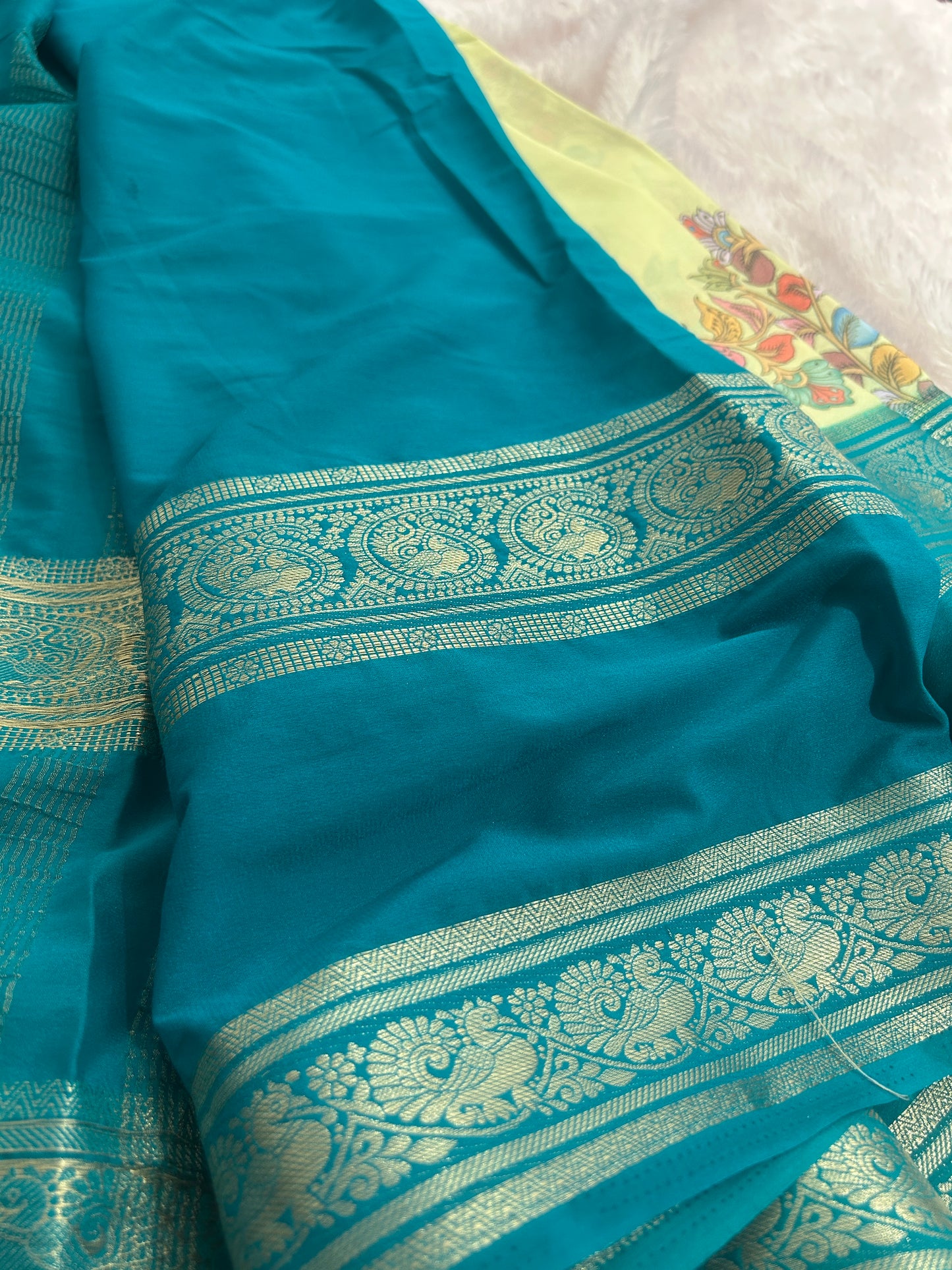 Floral Printed Semi Mysore Silk