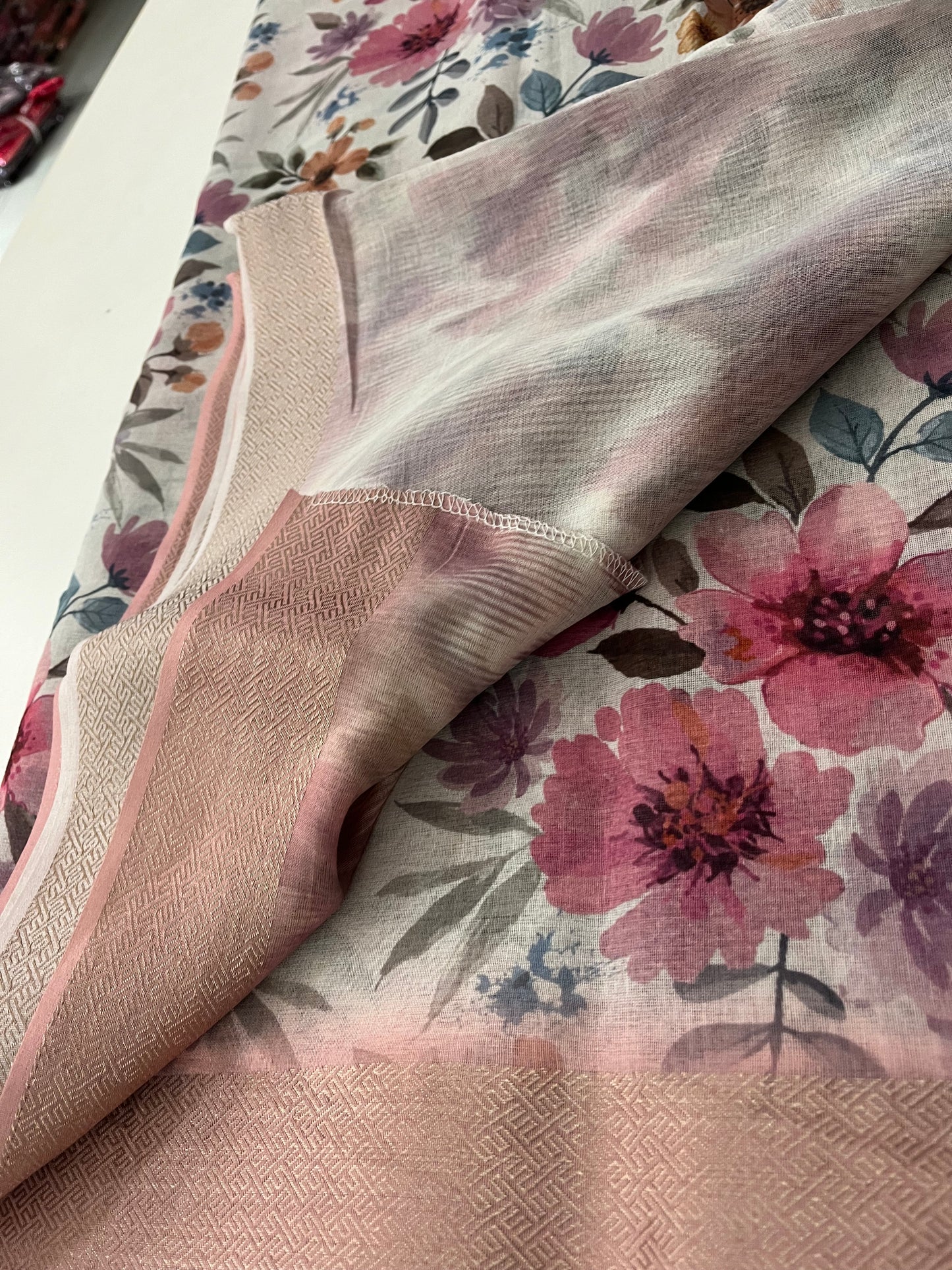 Ju7 Digital soft cotton printed saree