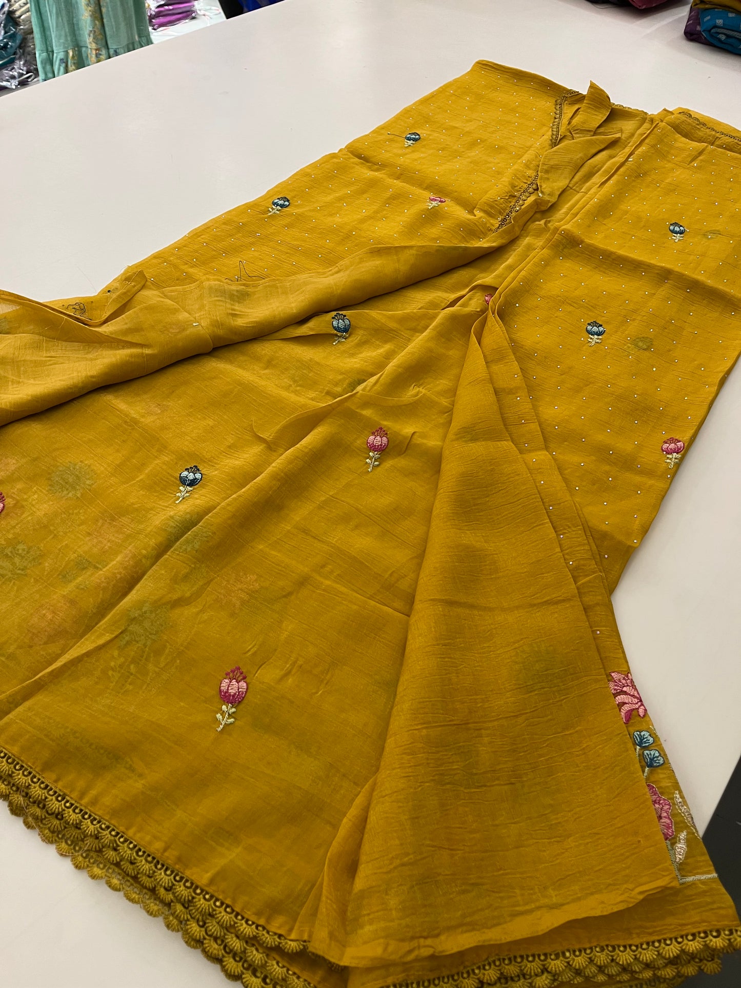 Organza Fancy Saree Embroidery