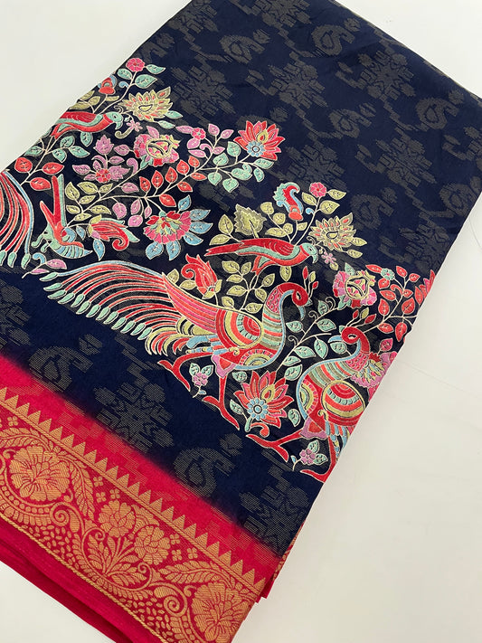 Kalamkari Linen Chiffon