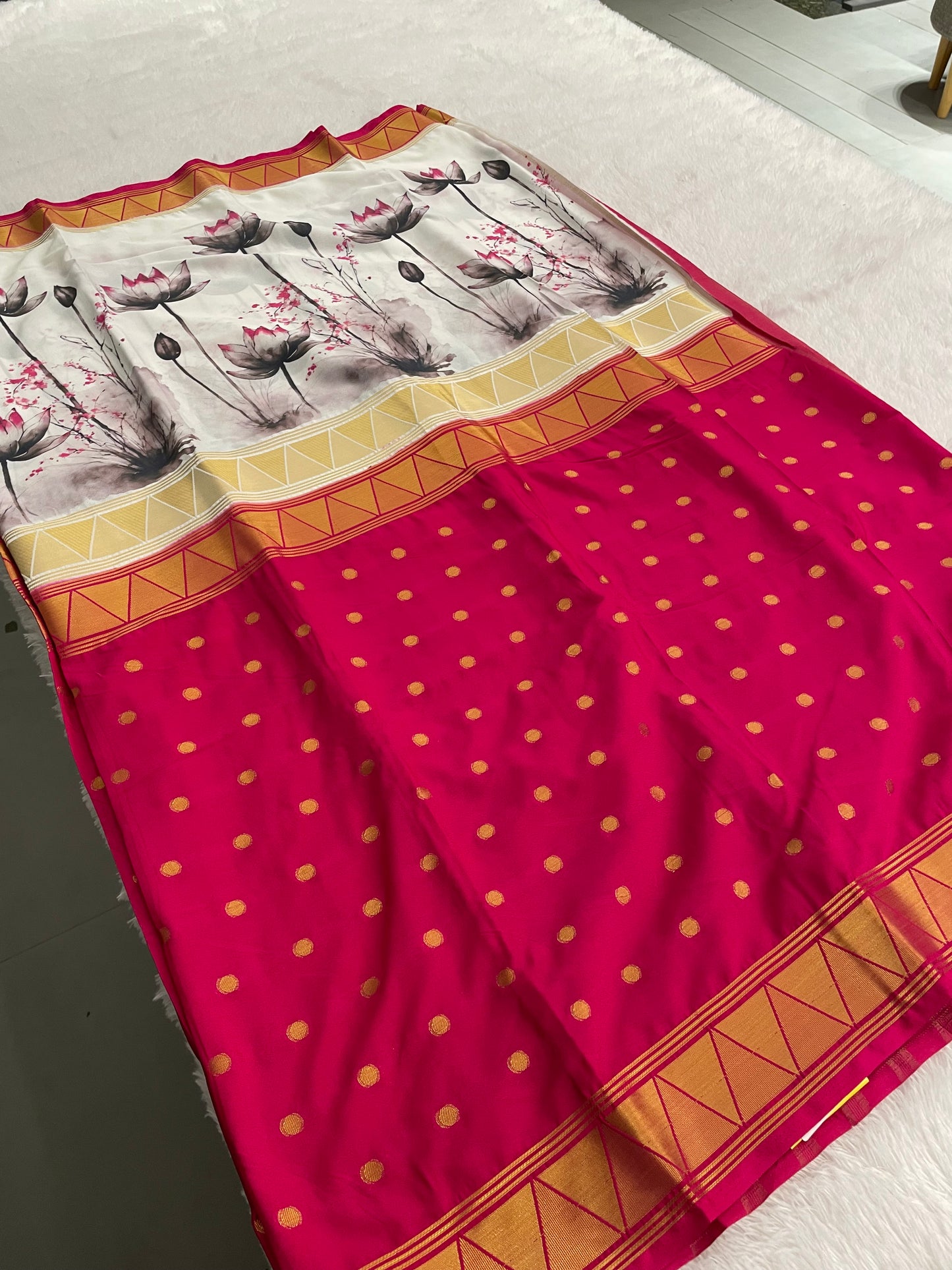 Printed crape silk