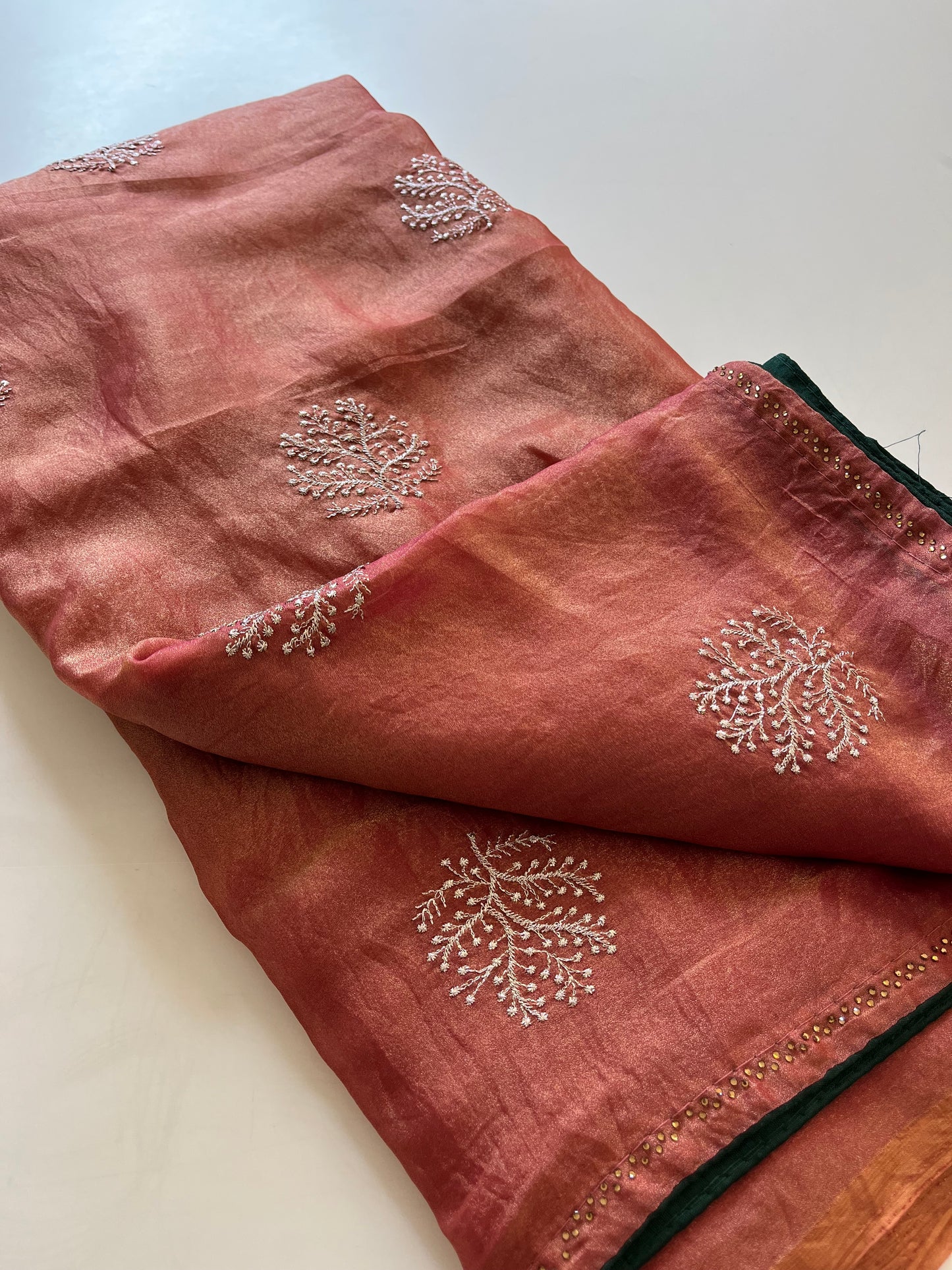 Laser Chiffon Work Saree