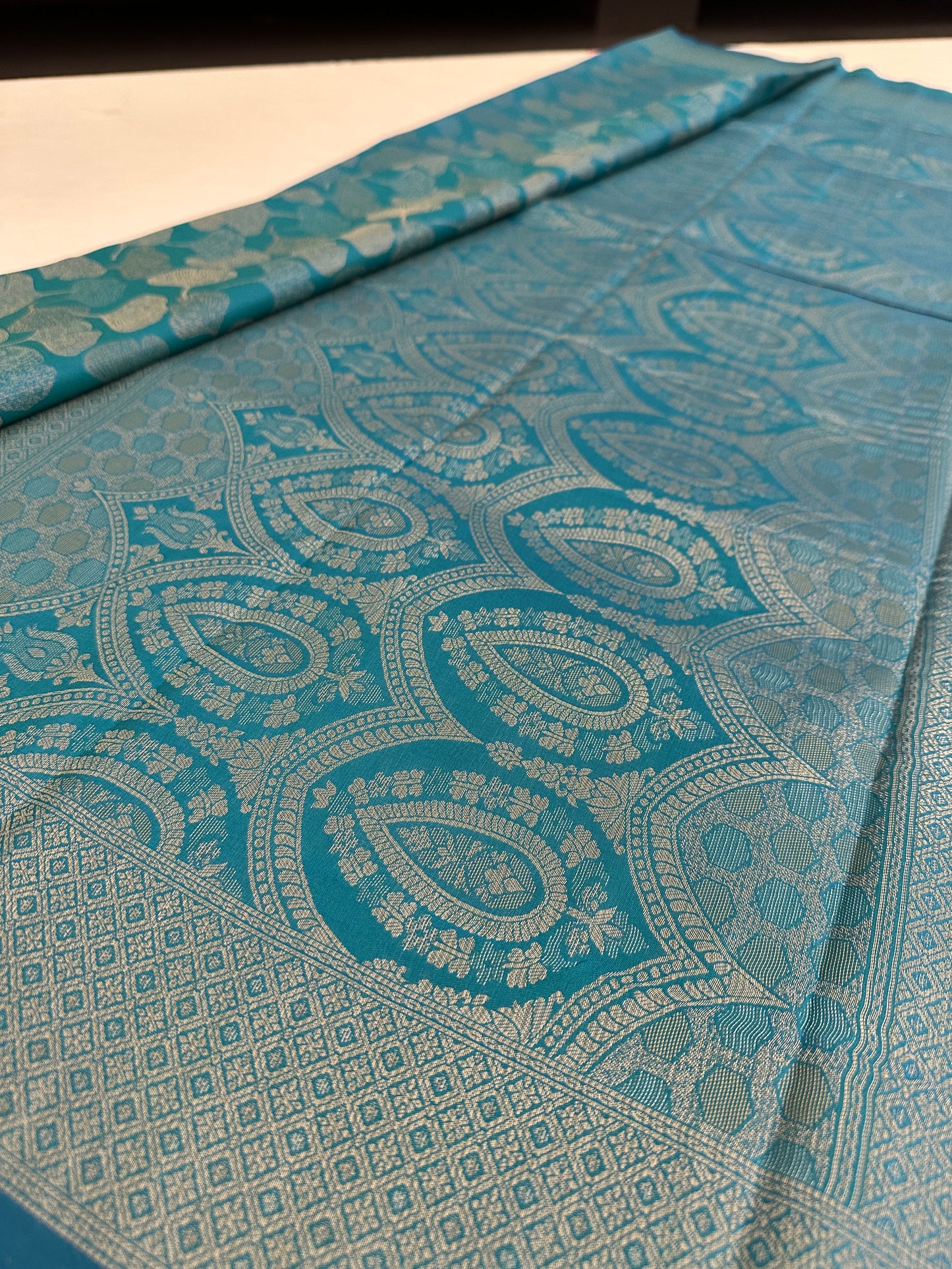Rama Blue Soft Kanjeevaram Styles Zari Designer Saree