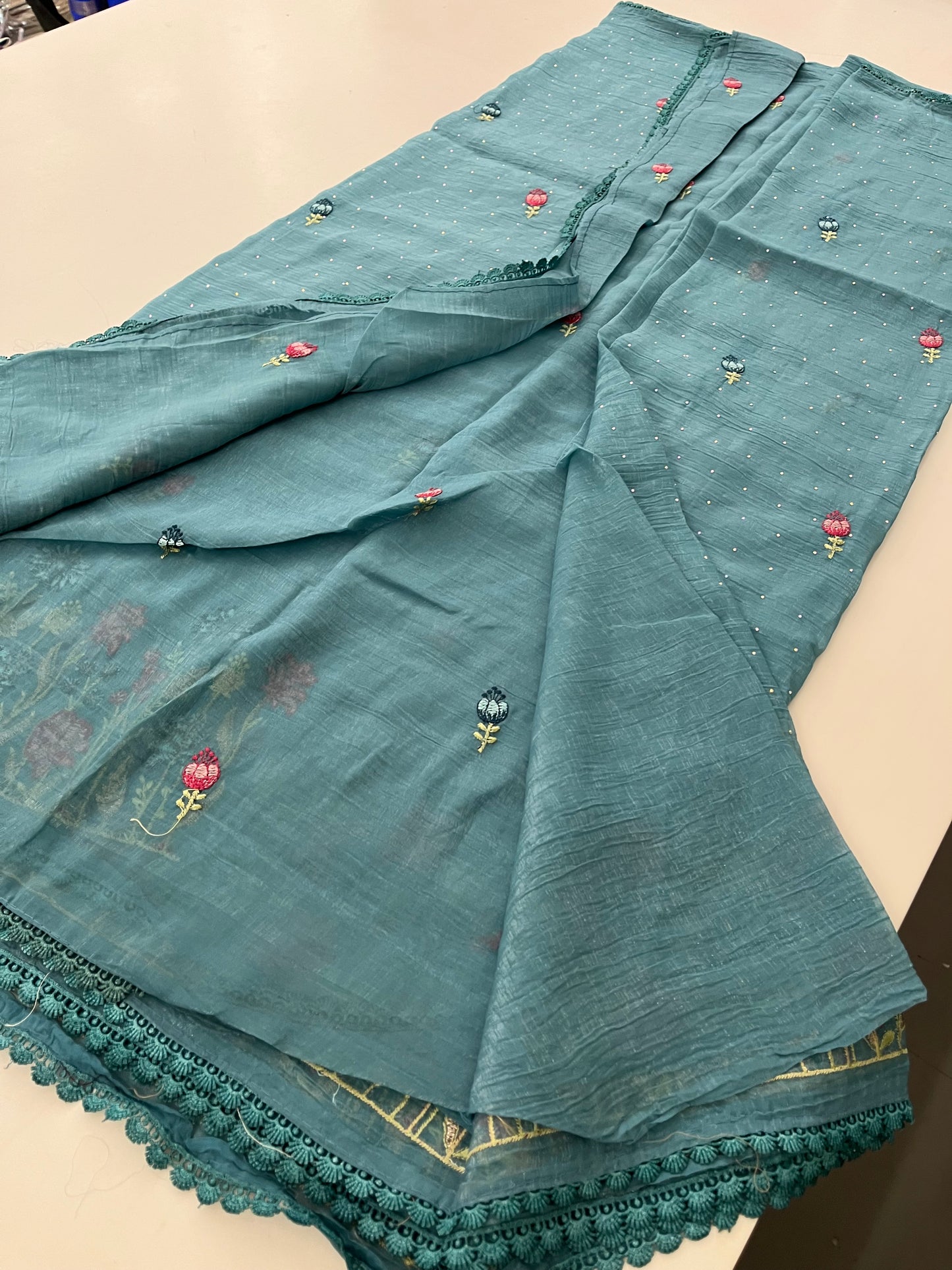 Organza Fancy Saree Embroidery