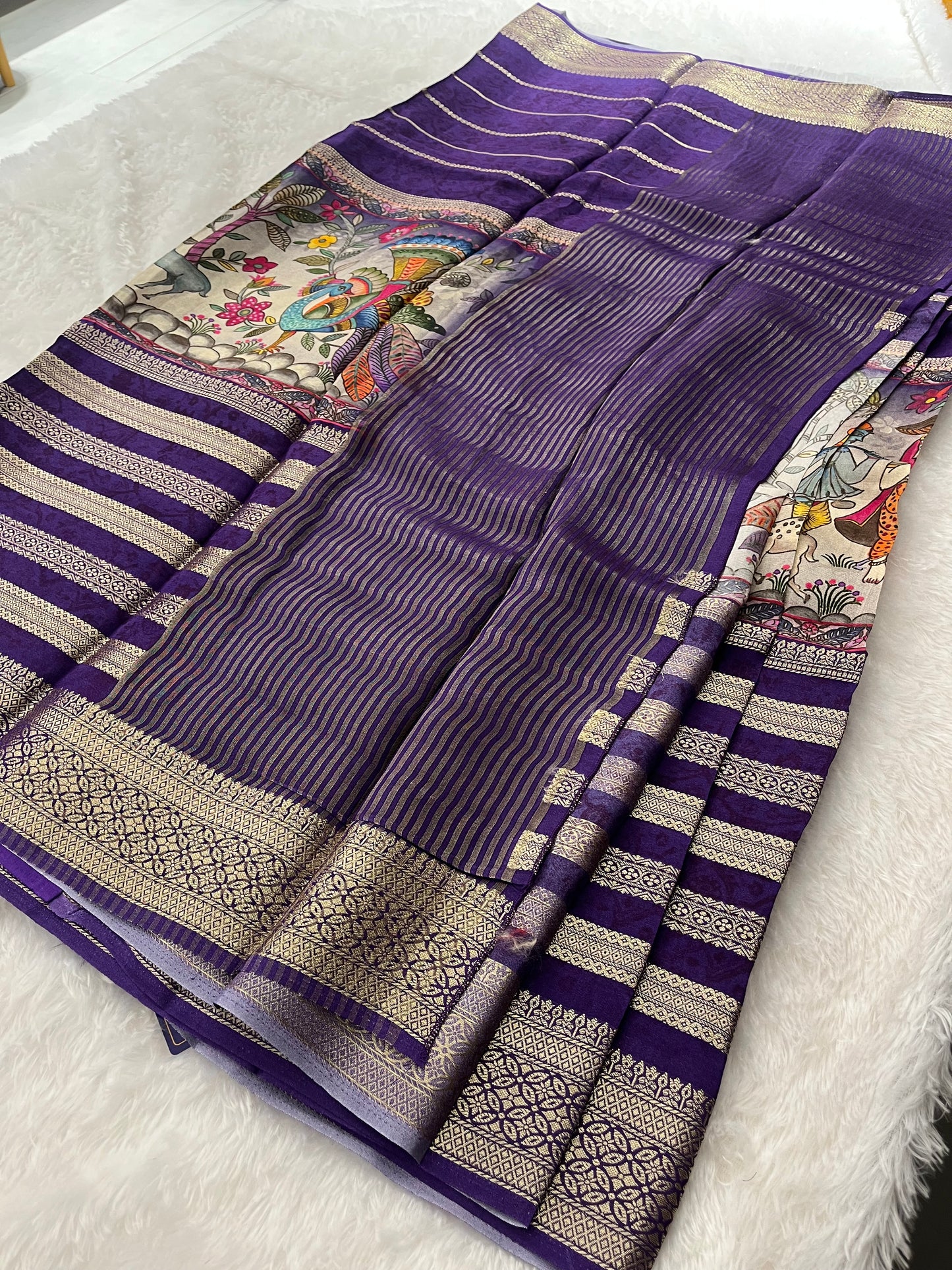 M6-Kalamkari Crape Fancy