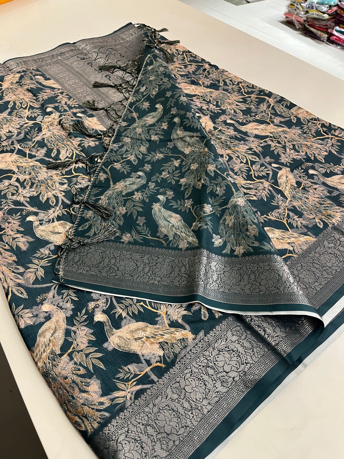 Printed Tussar silk