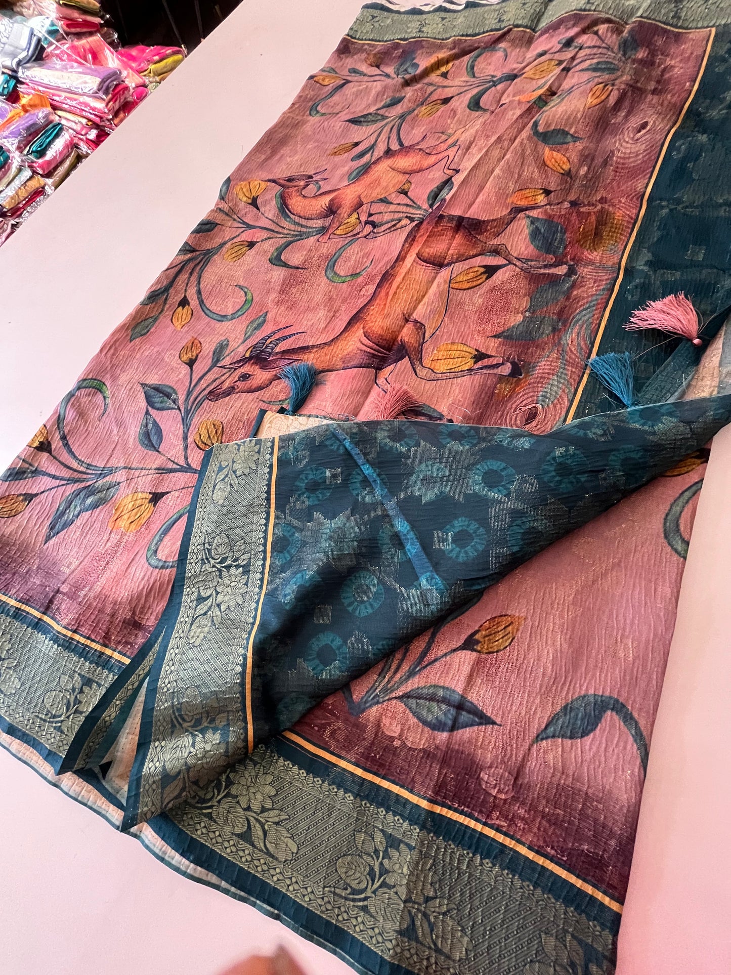 Printed Tussar fancy