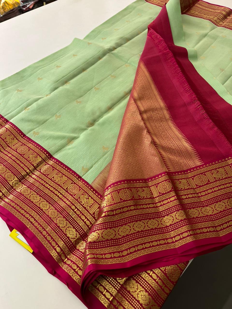 Pista x Pink Kanchi Pattu Saree