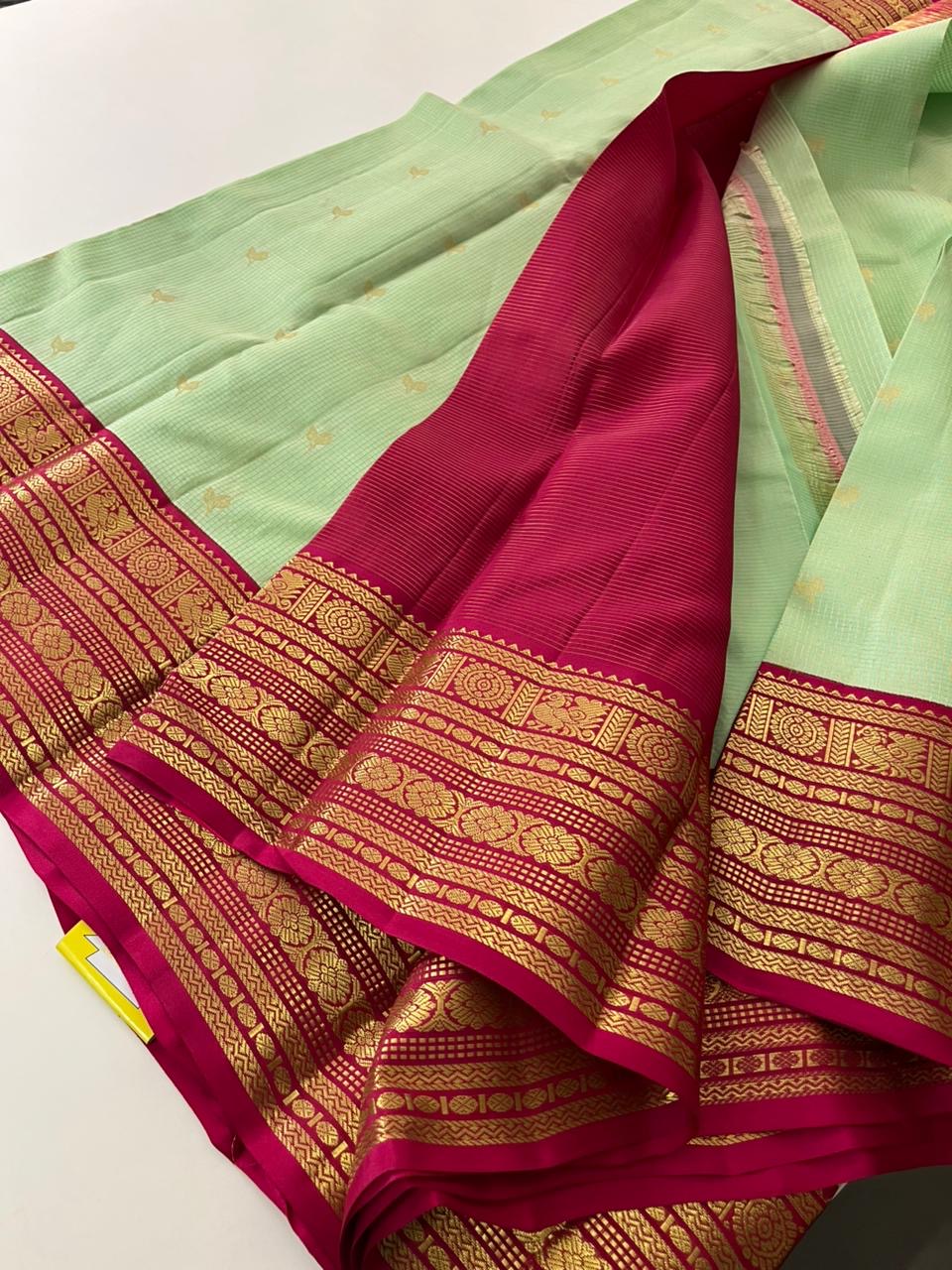 Pista x Pink Kanchi Pattu Saree