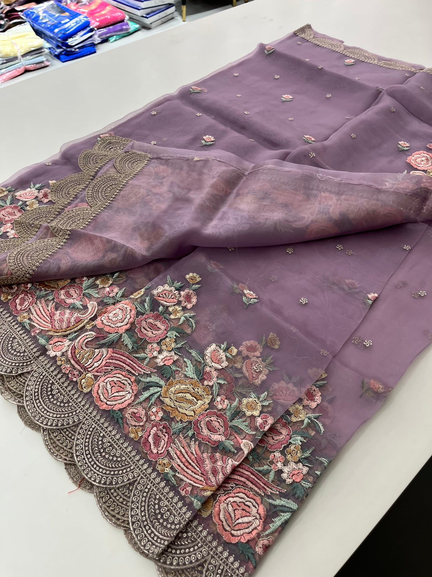 Embroidery Organza premium Saree