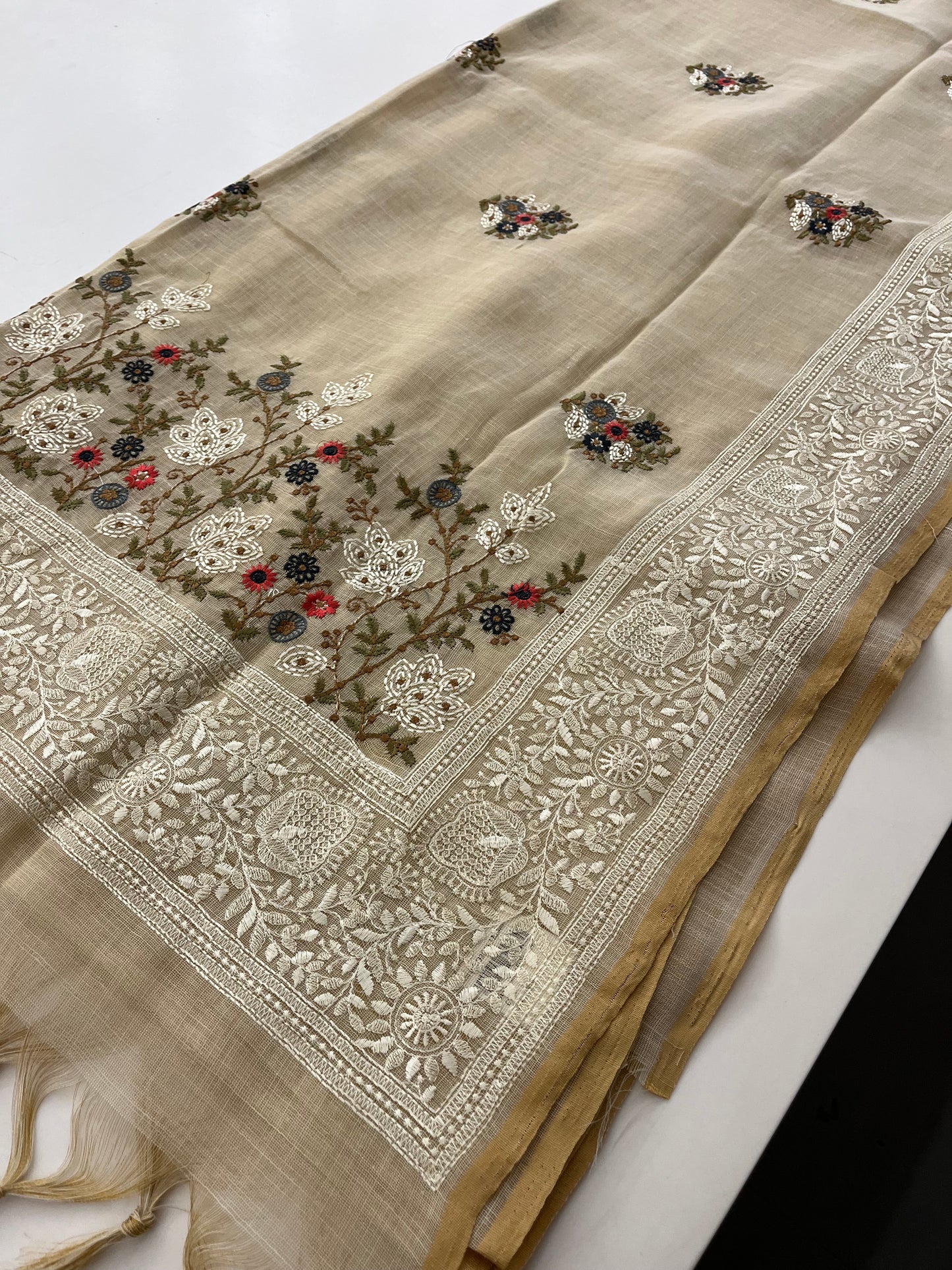 Linen cotton Fancy saree