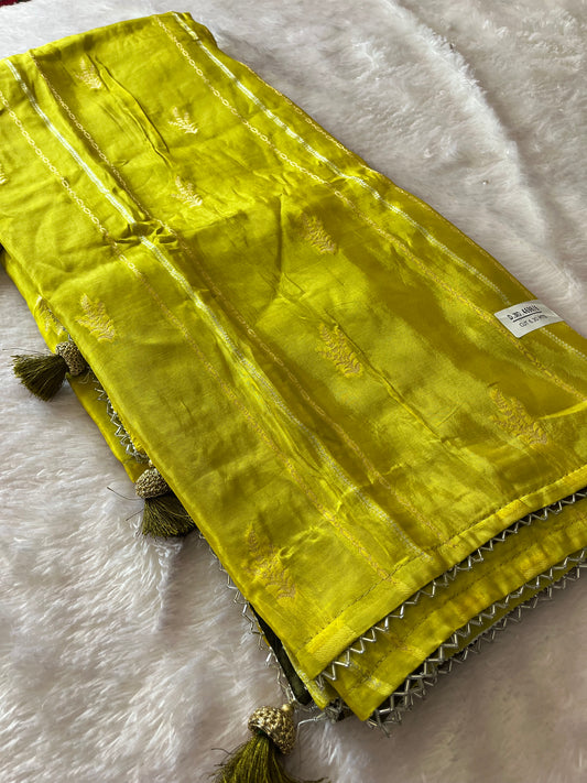 Designer Chinnon Silk CutDana Border