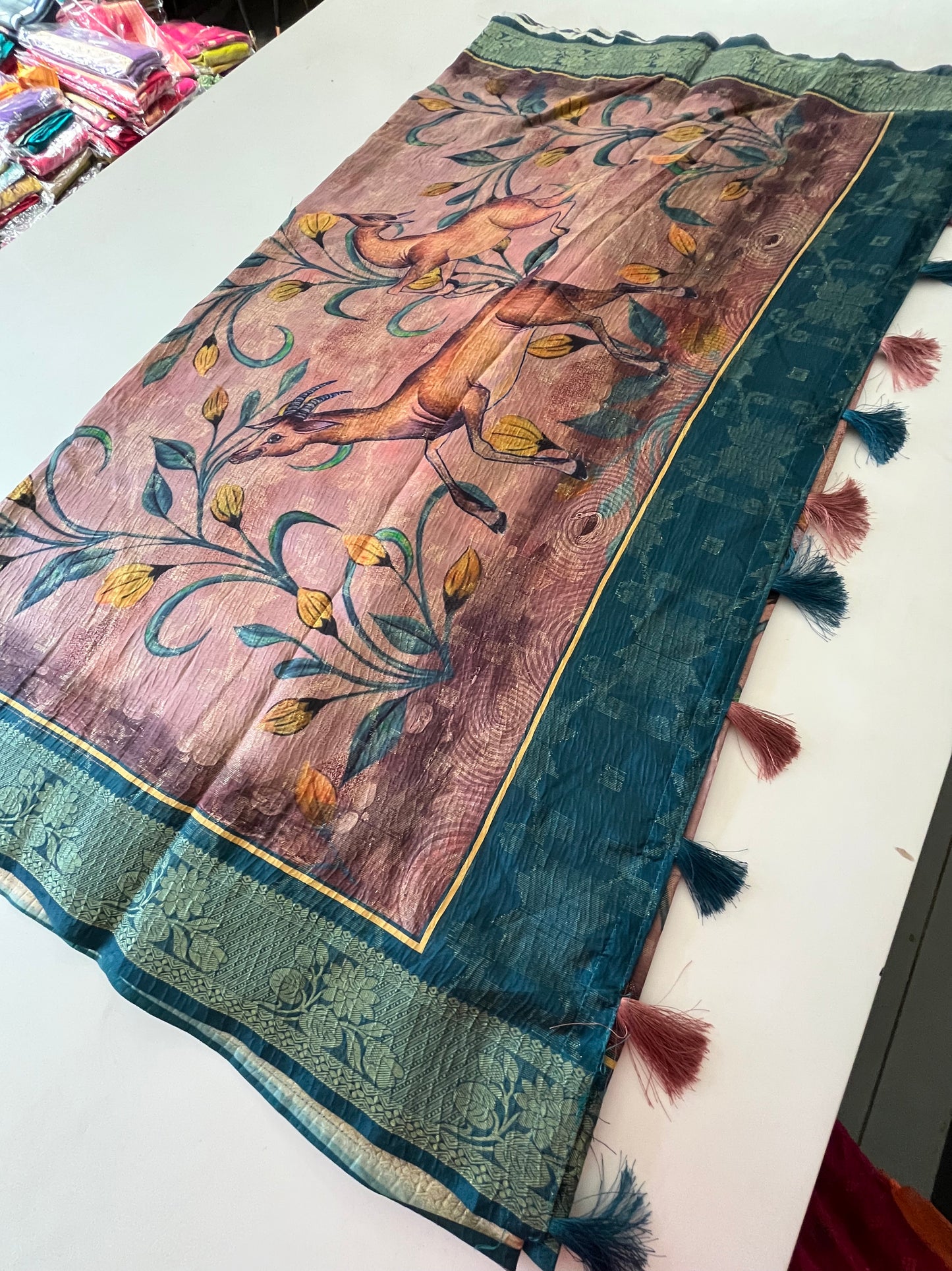 Printed Tussar fancy
