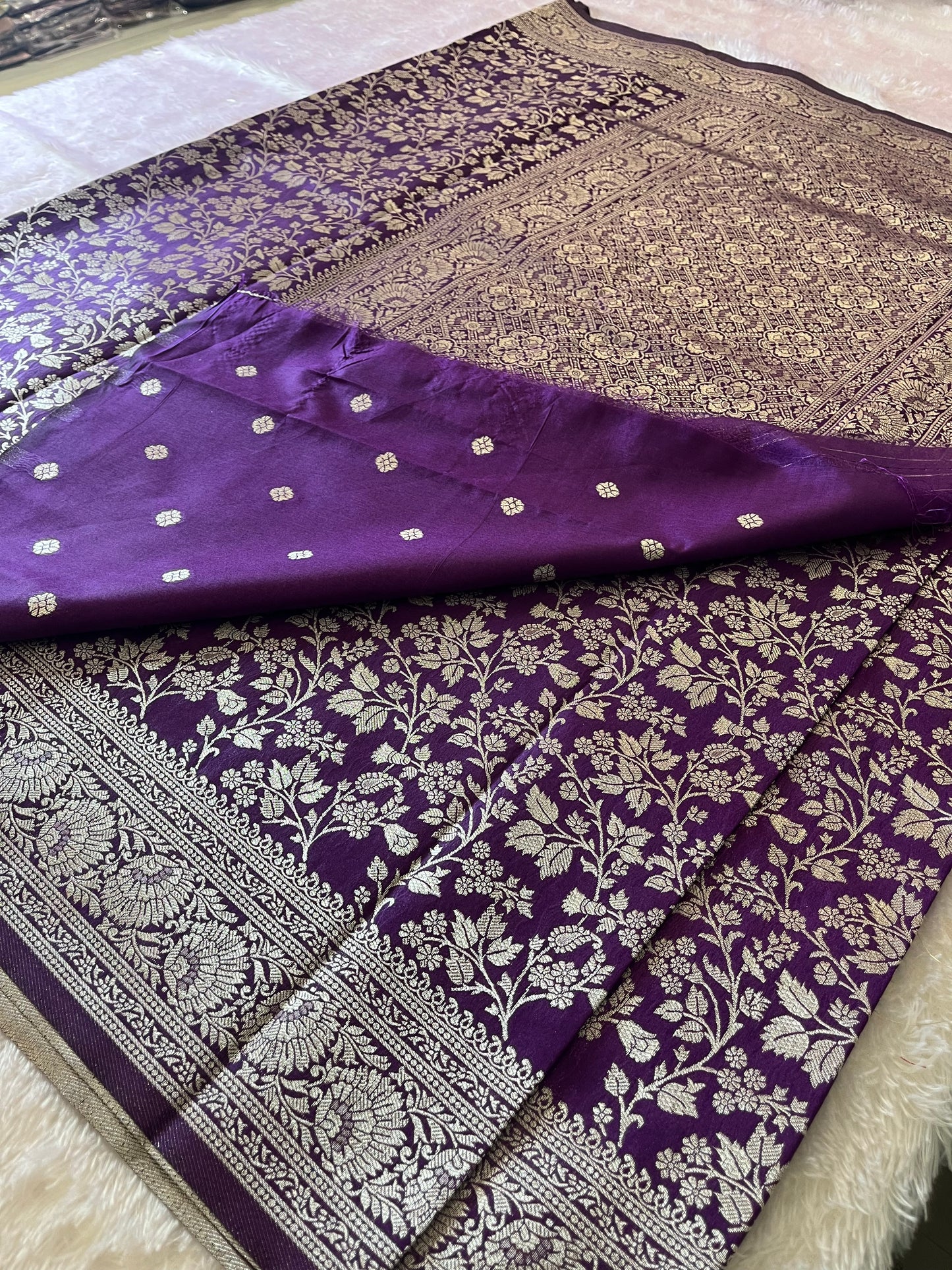 Tussar Silver Brocade