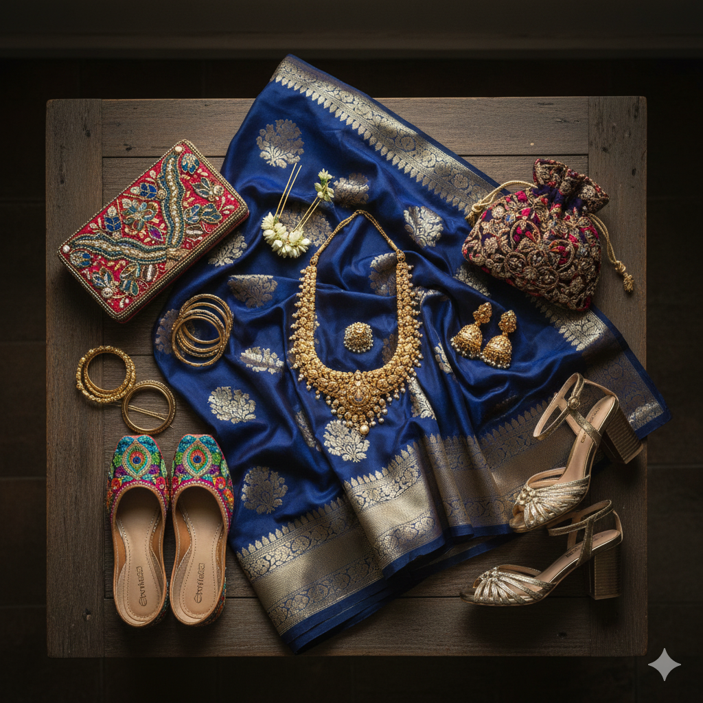 Accessorize Your Saree: The Complete Guide to Jewelry, Bags, and Footwear