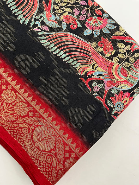 Kalamkari Linen Chiffon