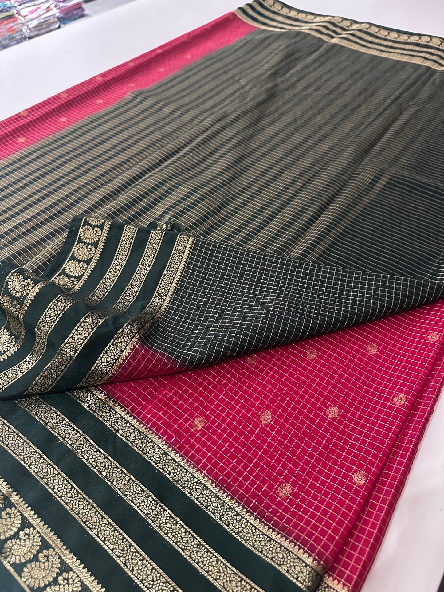 Mysore crape Fancy Saree-M28