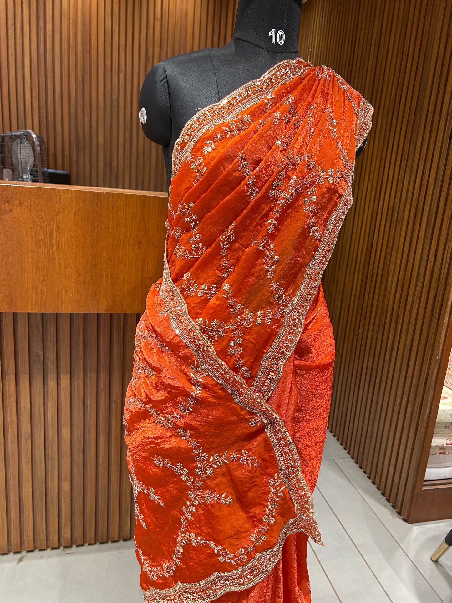 Orange Designer Saree
