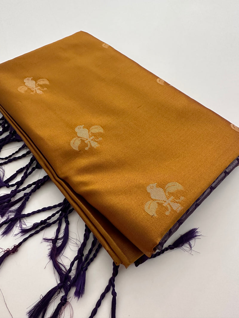 New Semi Soft silk Sarees From Kanchi in beatiful Borders-JU20
