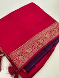 Pink Banarsi Crepe Silk Designer Saree AU26
