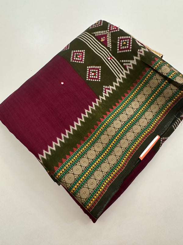 Premium Designer Chanderi Mul Fabric With Designer Border and Weaving Pallu with Tassels❤️❤️-J23