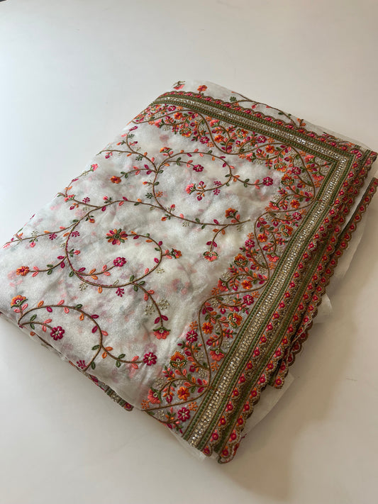 Premium laser Chiffon embroidery all over