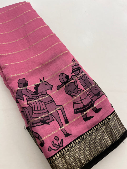 Rajasthan folk print fancy saree