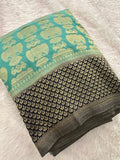 Beautiful Soft Georgette Sarees In Full Garuda Buttas-Ju21