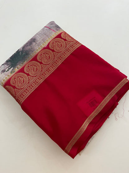 Digital printed crape fancy