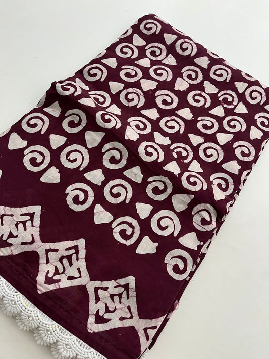 Fancy Soft Cotton Saree With Extra White chikankari Blouse