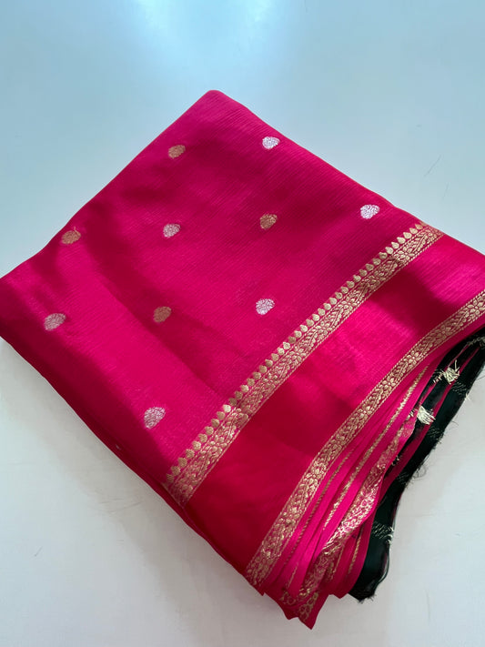 Satin Crape Designer saree