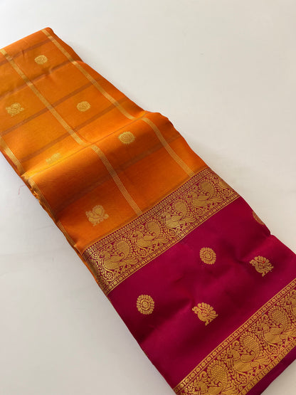 Kanchipuram Silk Sarees Honey X Pink