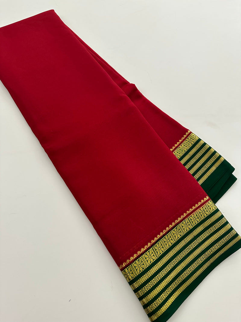 80GSM Pure Mysore Crape Silk Sarees-AU4