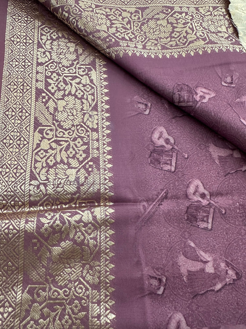 Kalamkari Printed Crape-JU14