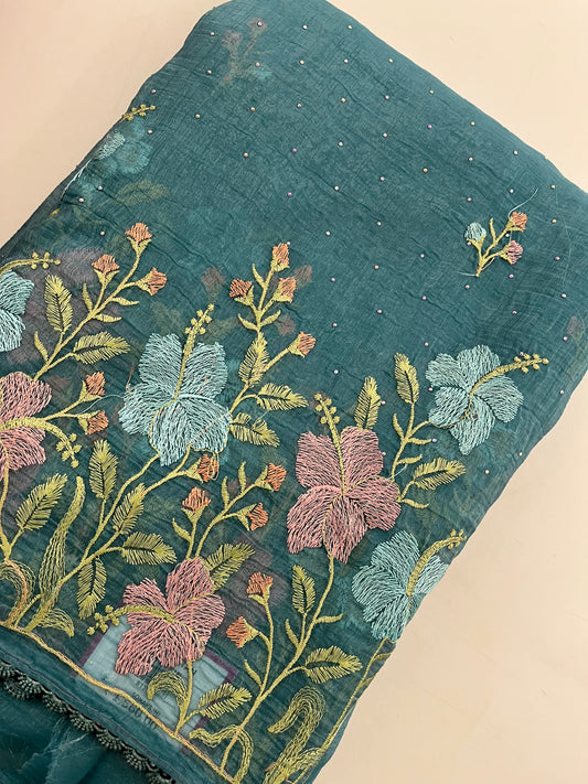 Ju9  Soft Organza Embroidery