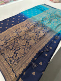 Dyed Crape Saree weaving, Butta, and weaving border🌹-AU2