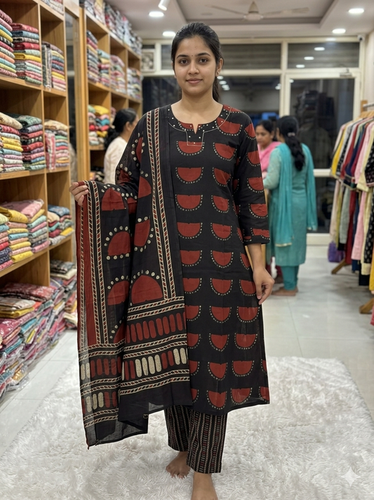 3 Piece Kurti Regular Fit Straight