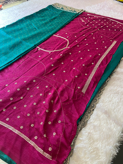 Scallop borde Fancy saree